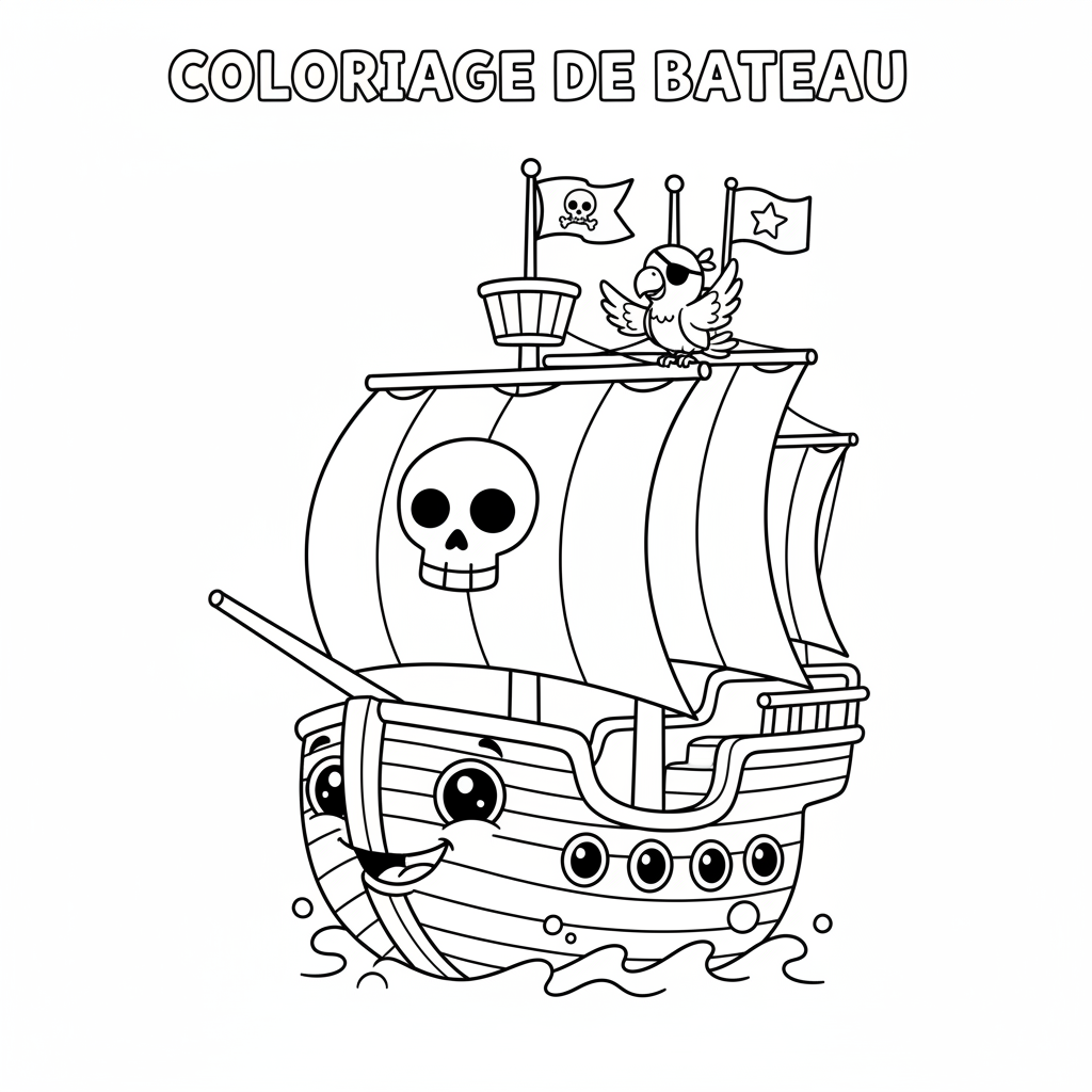 Coloriage coloriage de bateau 4