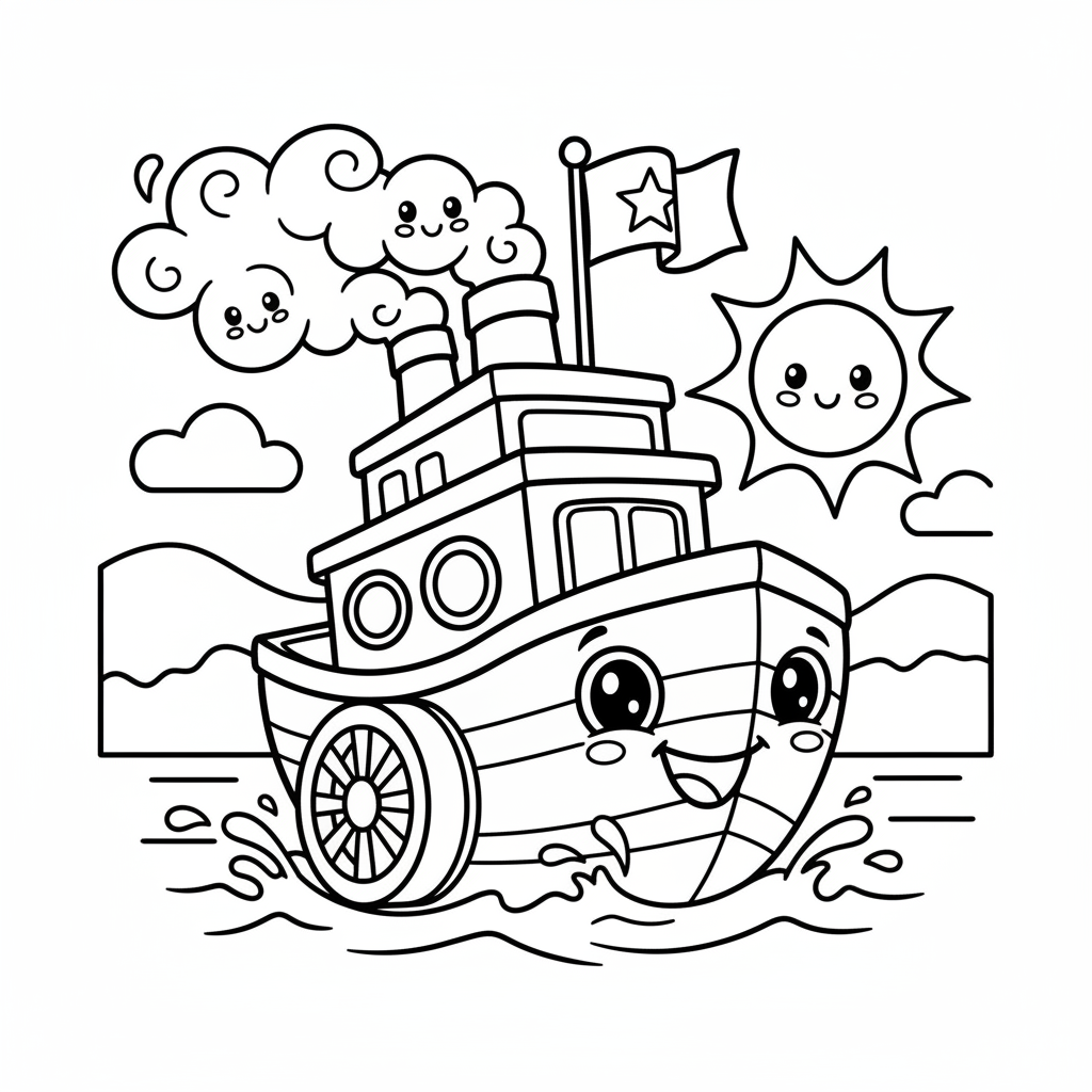 Coloriage coloriage de bateaux 4