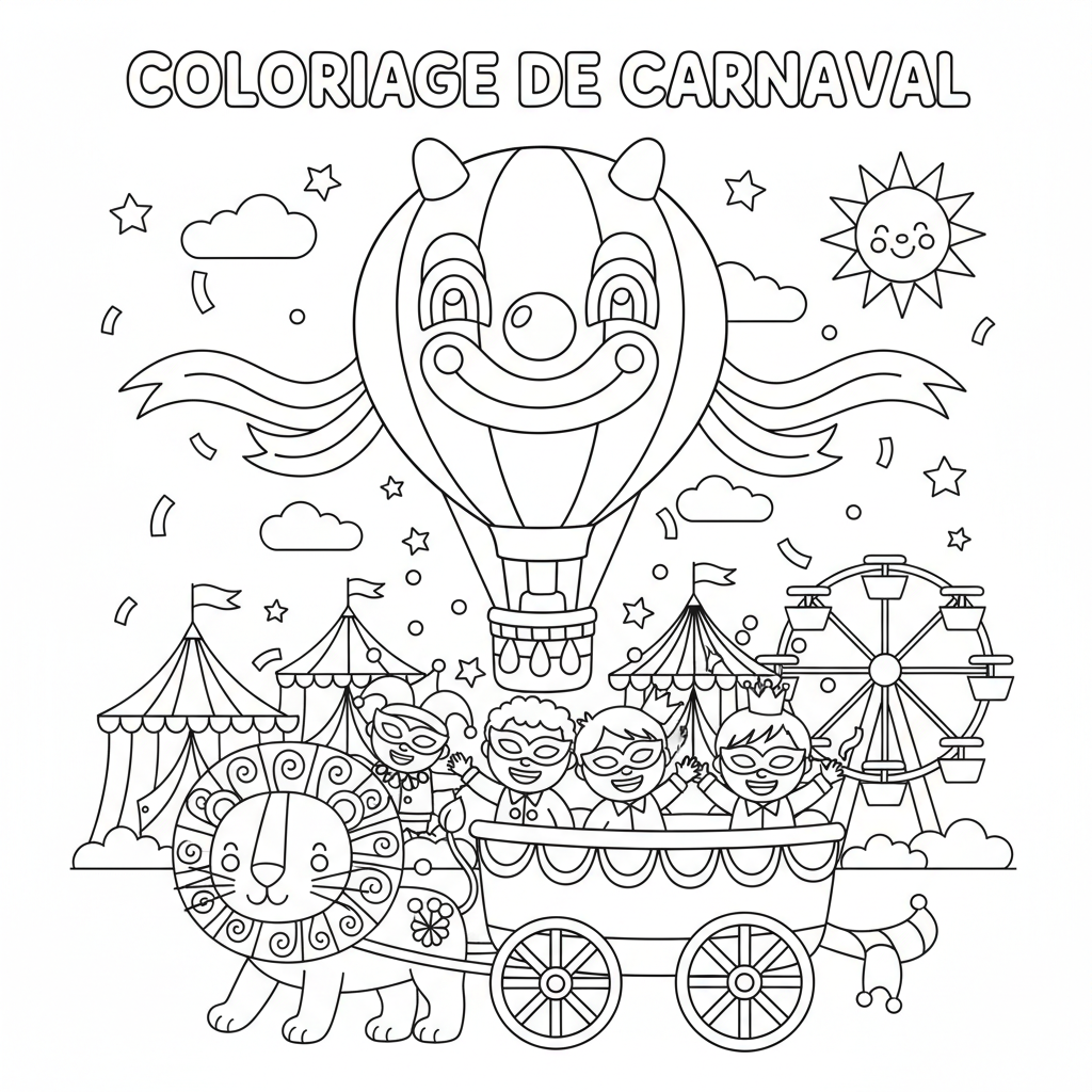 Dessins de Coloriage de Carnaval à Imprimer Gratuitement