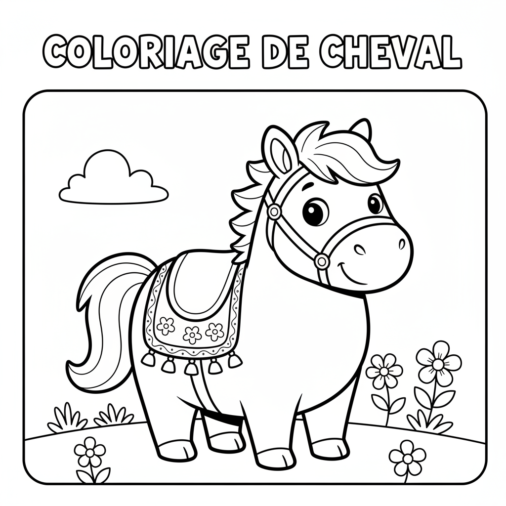 Coloriage Coloriage De Cheval Gratuit à Imprimer