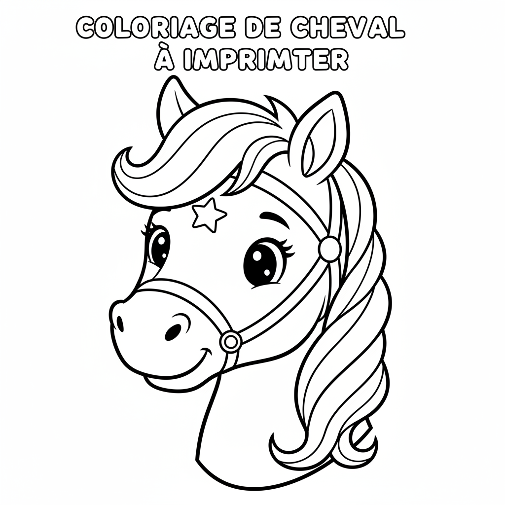 Coloriage coloriage de cheval à imprimer 4
