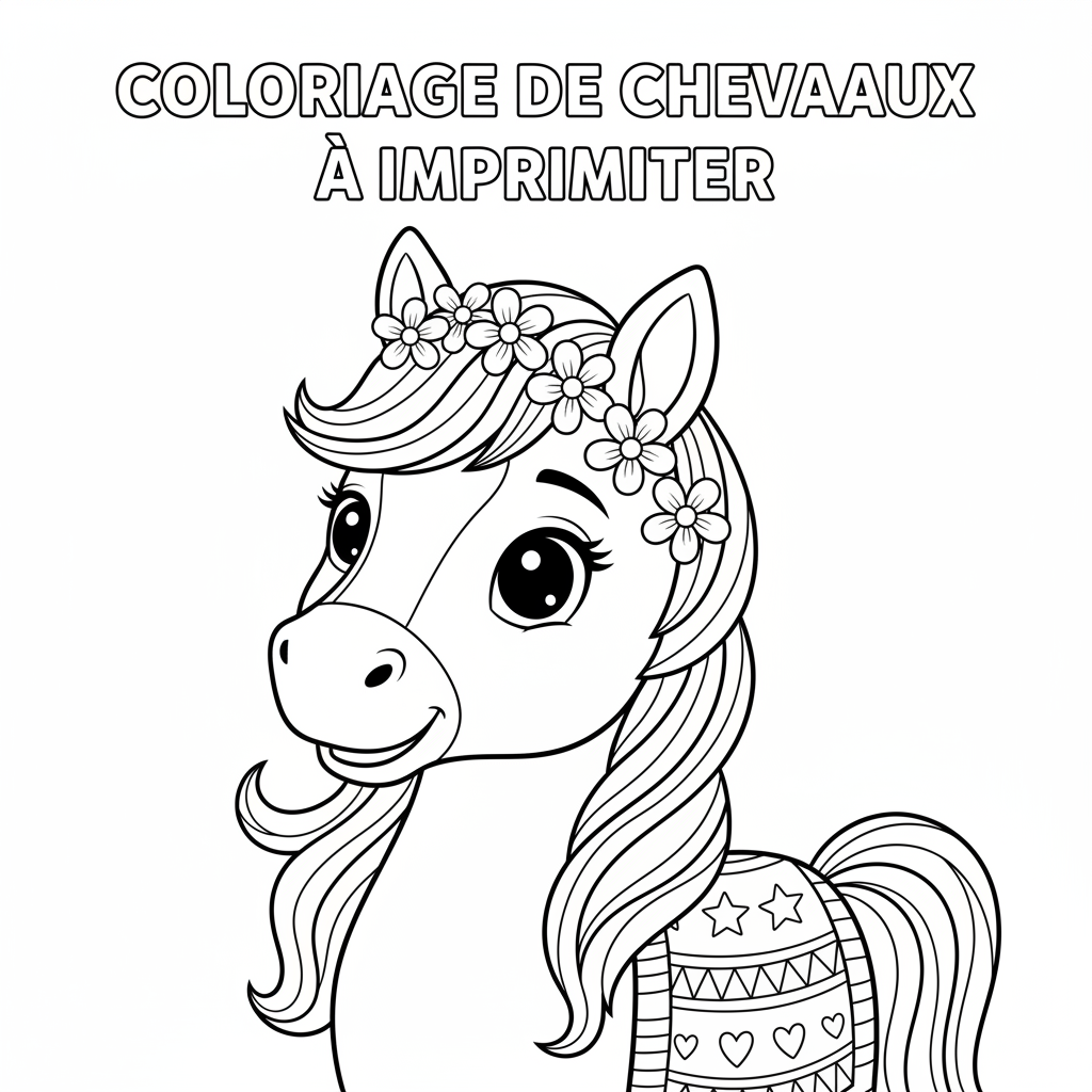 Coloriage coloriage de chevaux à imprimer 4