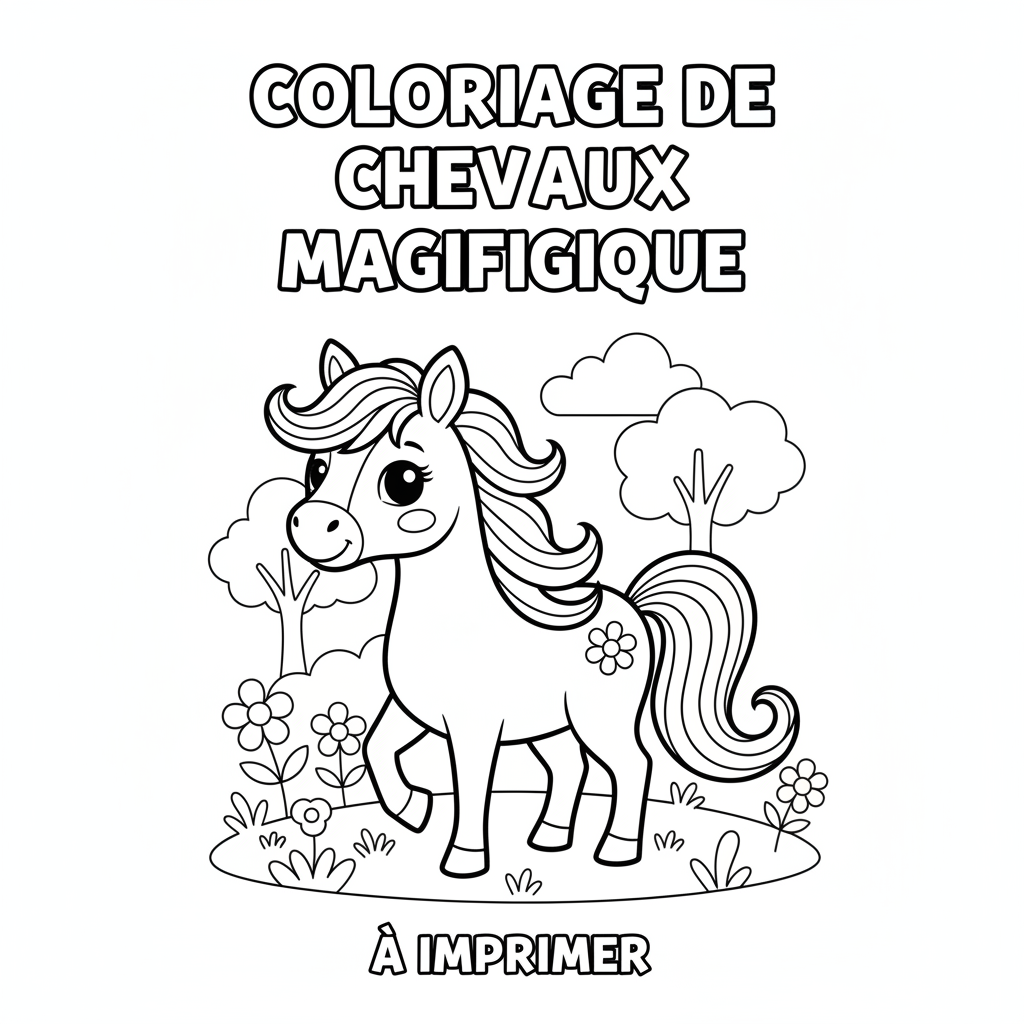 Coloriage De Chevaux Magnifique À Imprimer Gratuit