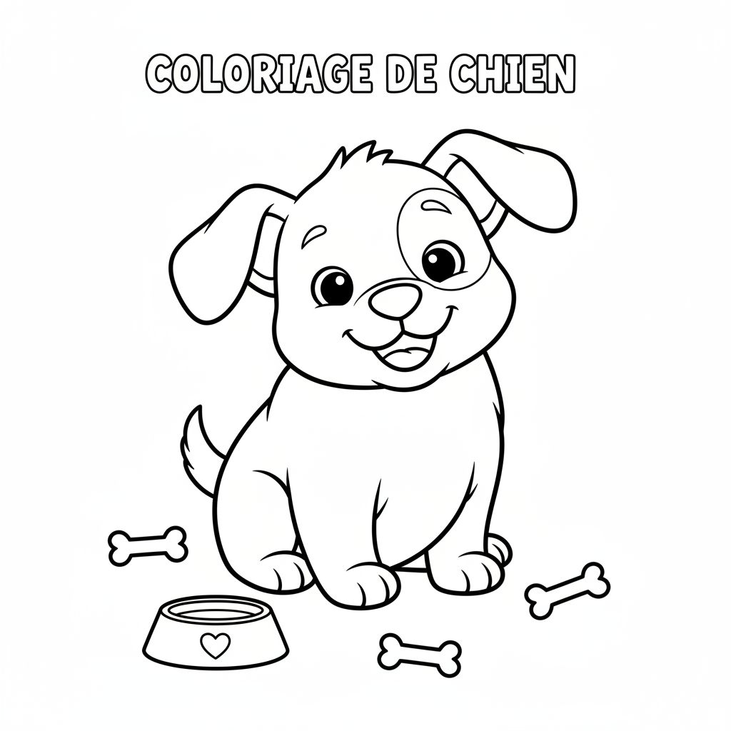 Coloriage De Chien Gratuit à Imprimer pour les Enfants