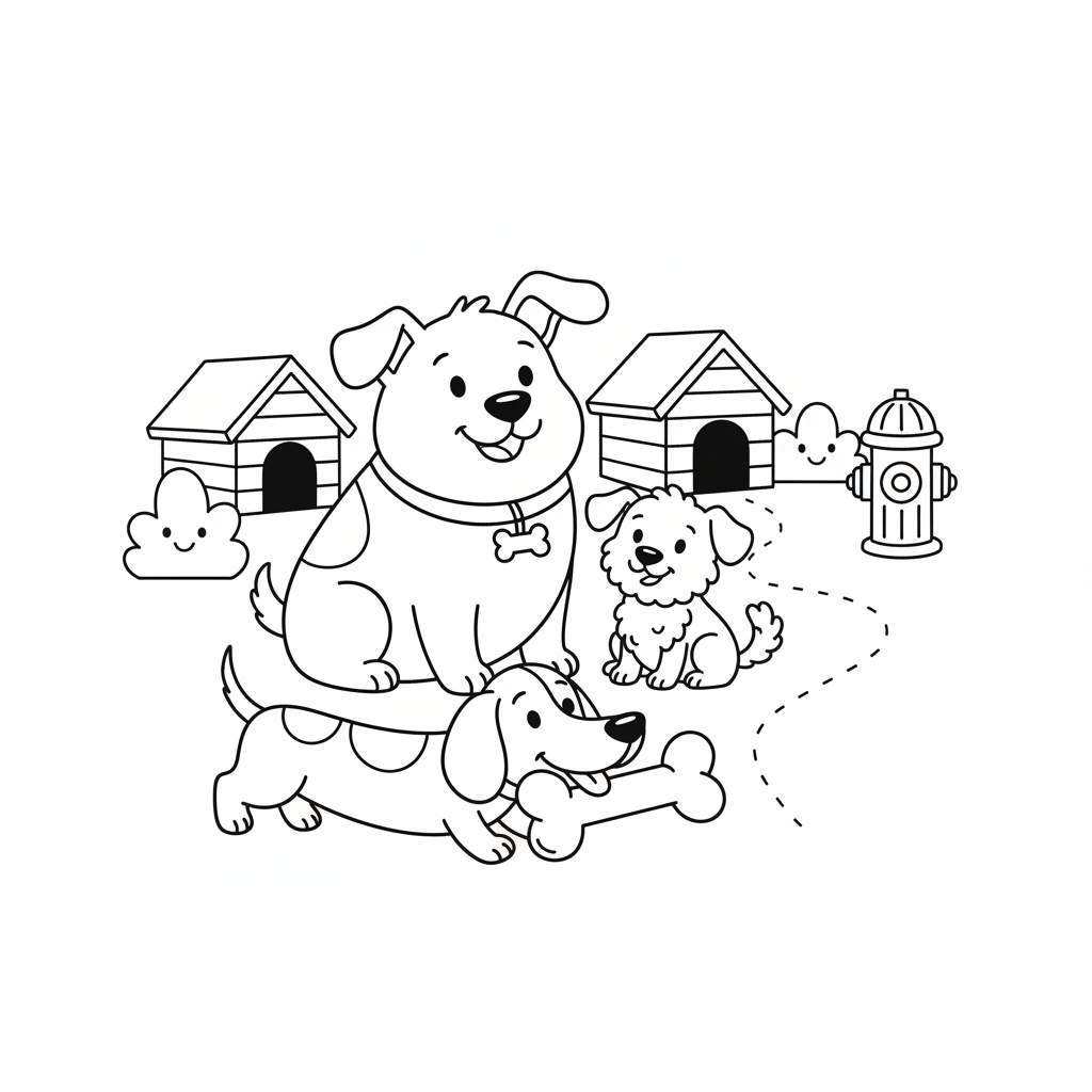 Coloriage coloriage de chiens