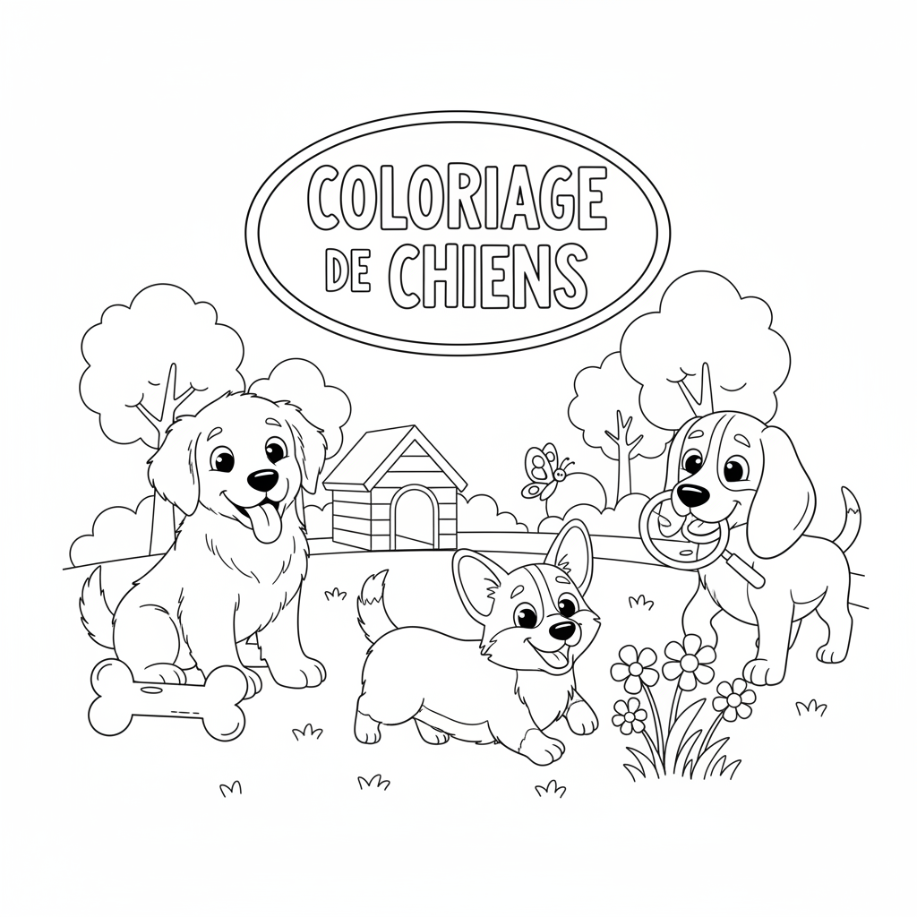 Coloriage coloriage de chiens 2