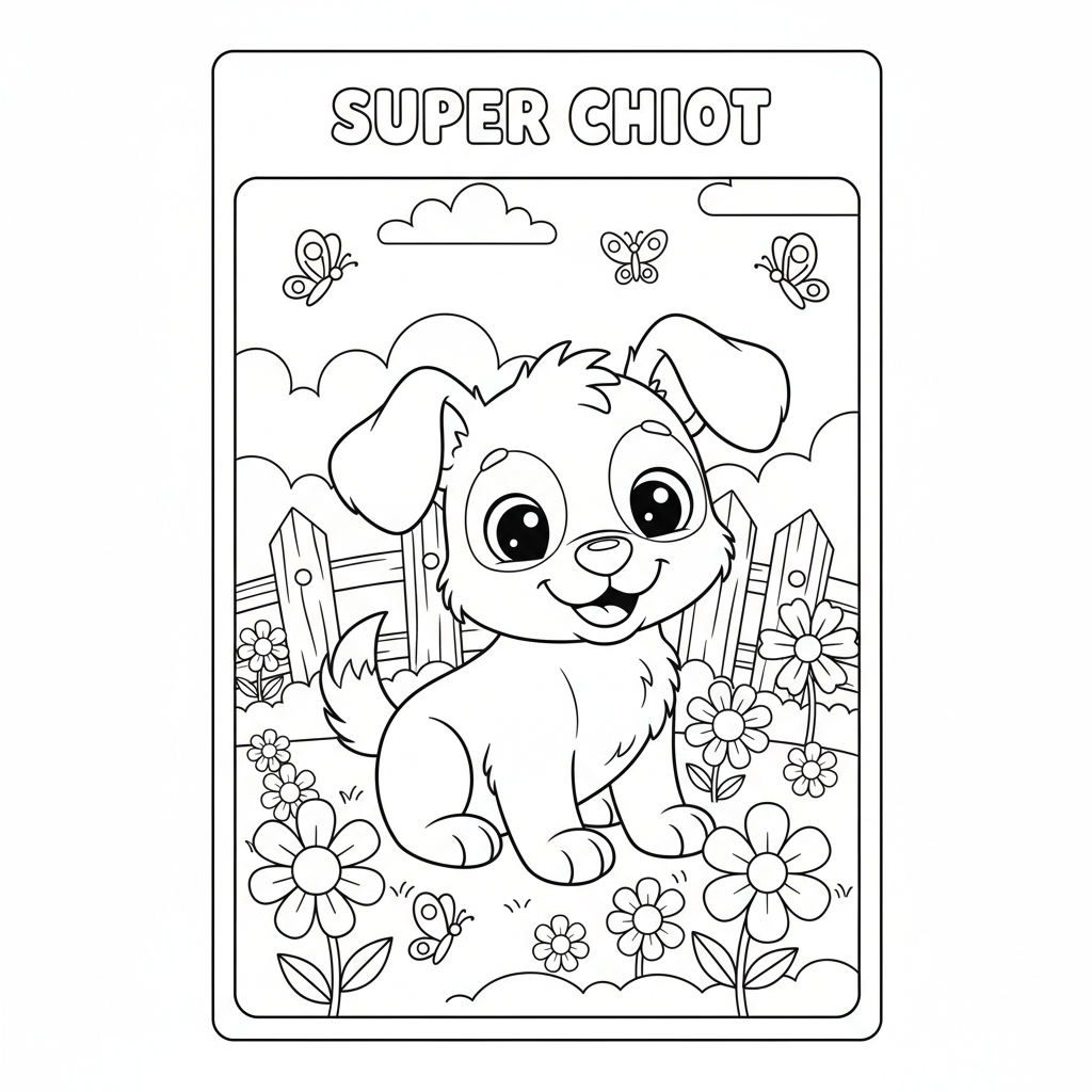 Coloriage coloriage de chiot trop mignon à imprimer 2