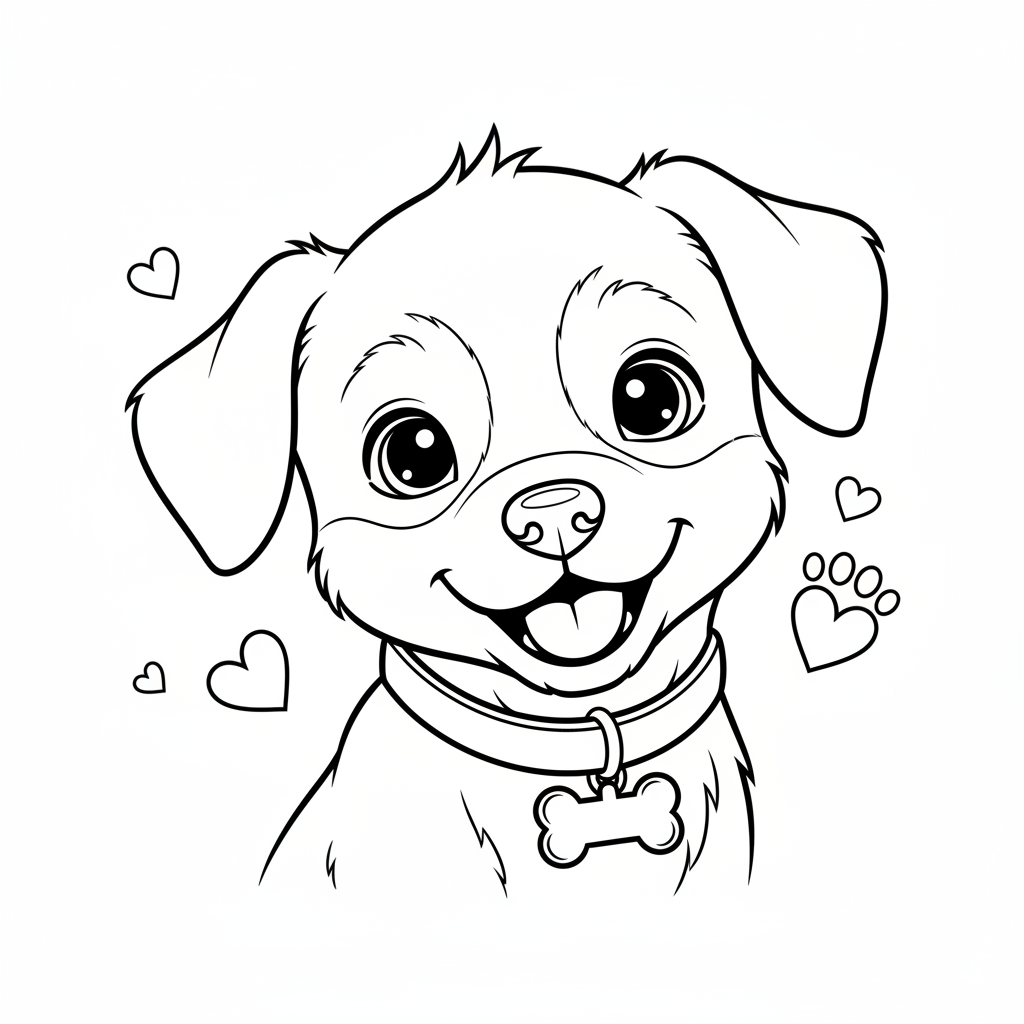 Coloriage coloriage de chiot trop mignon à imprimer 4