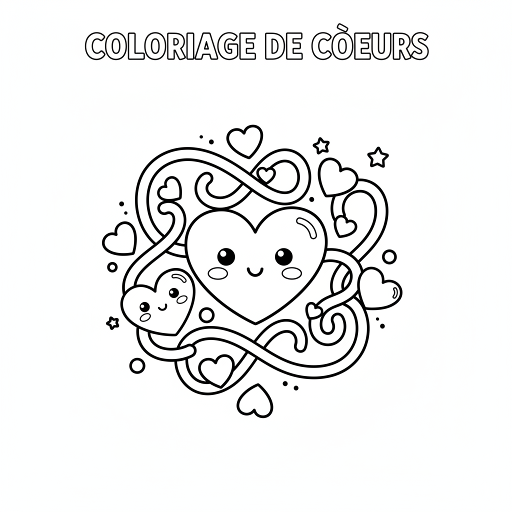 Coloriage coloriage de coeurs