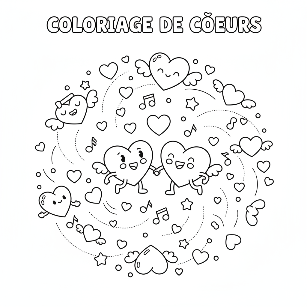 Coloriage coloriage de coeurs 5