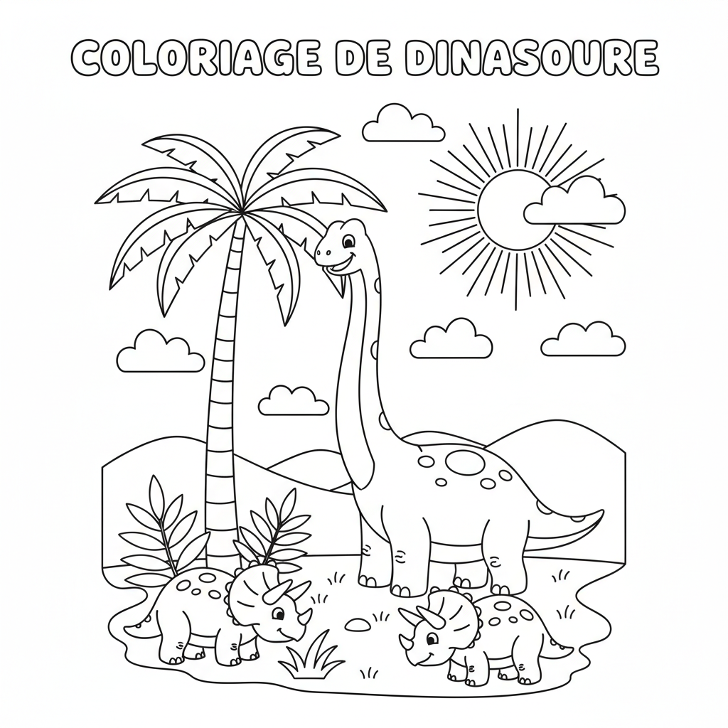 Coloriage coloriage de dinosaure 3
