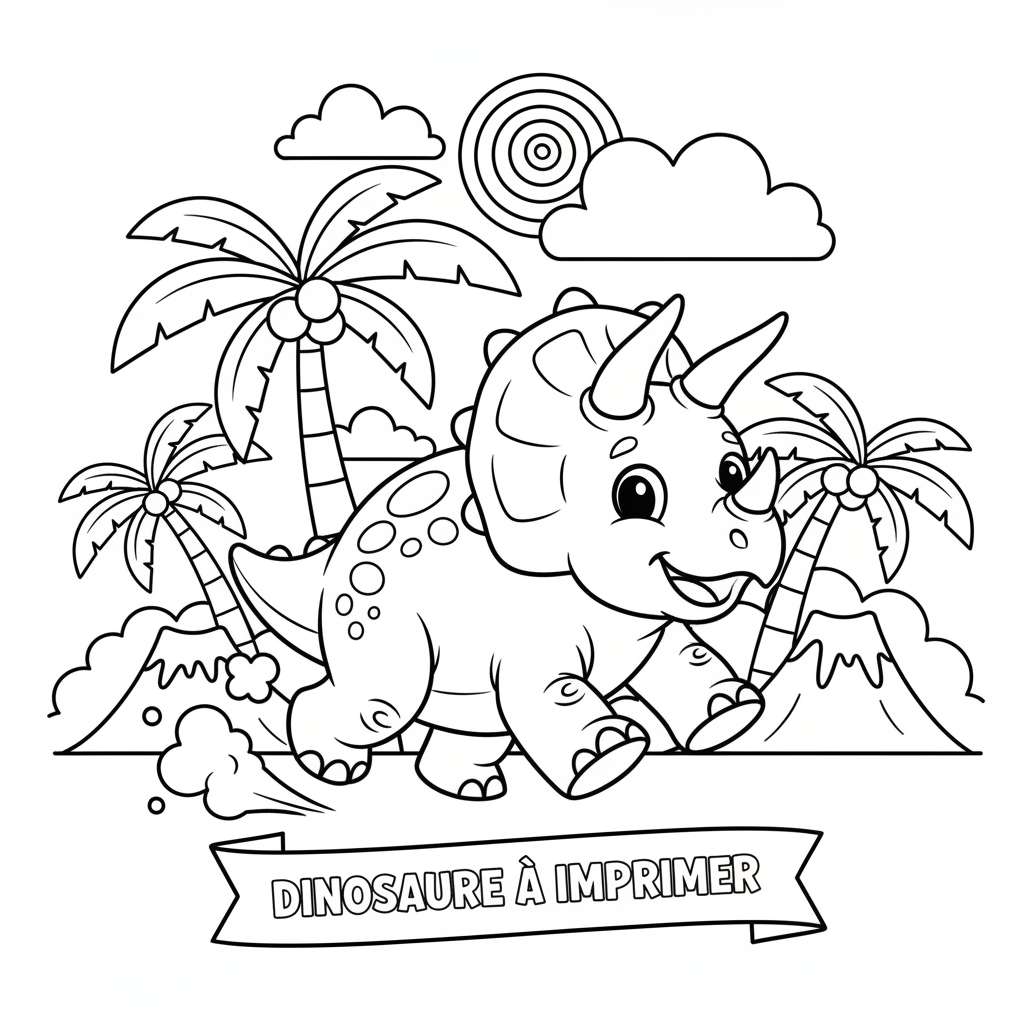 Coloriage coloriage de dinosaure à imprimer 5