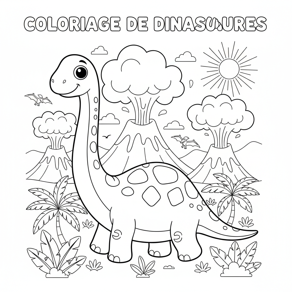 Coloriage coloriage de dinosaures à imprimer 2
