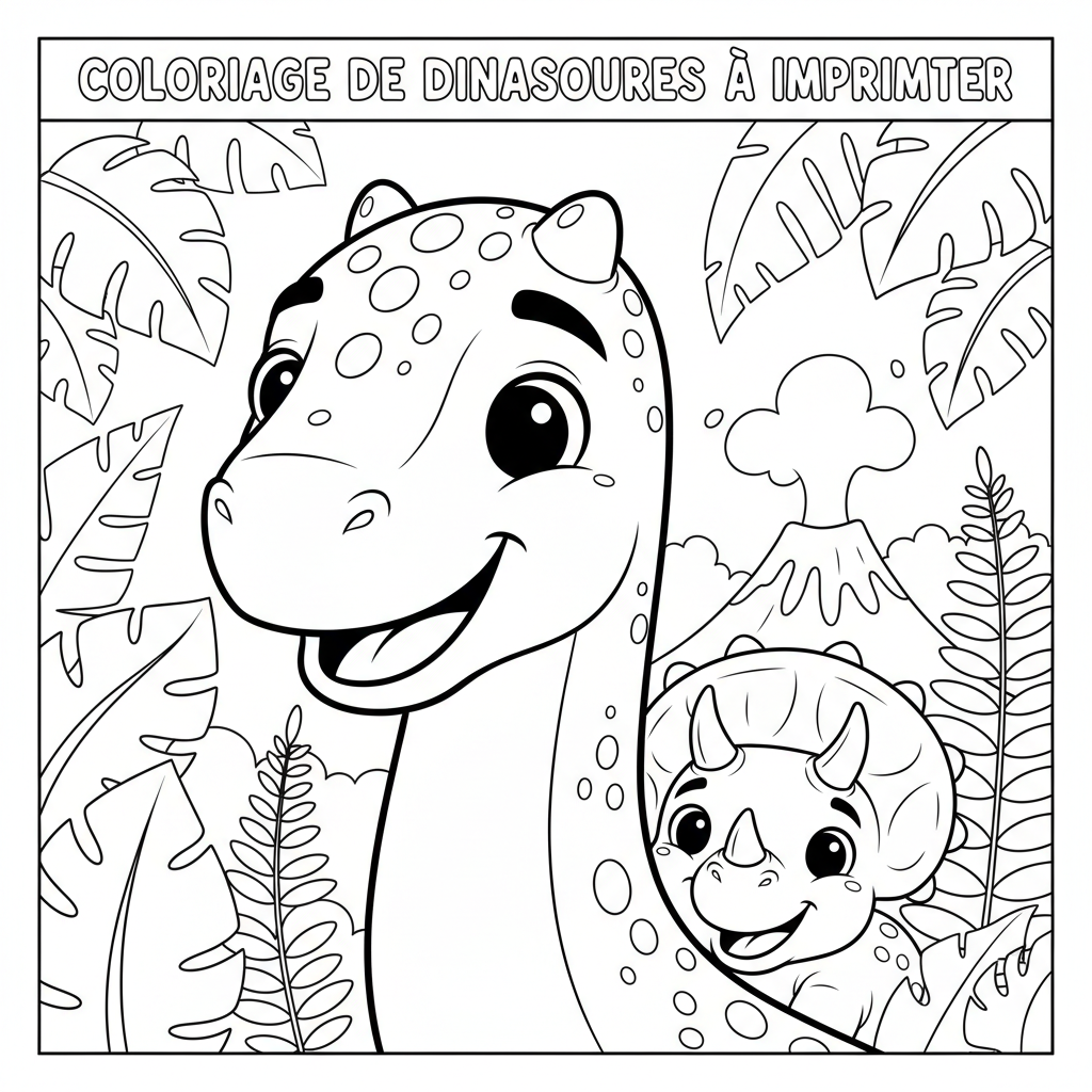 Coloriage coloriage de dinosaures à imprimer 4