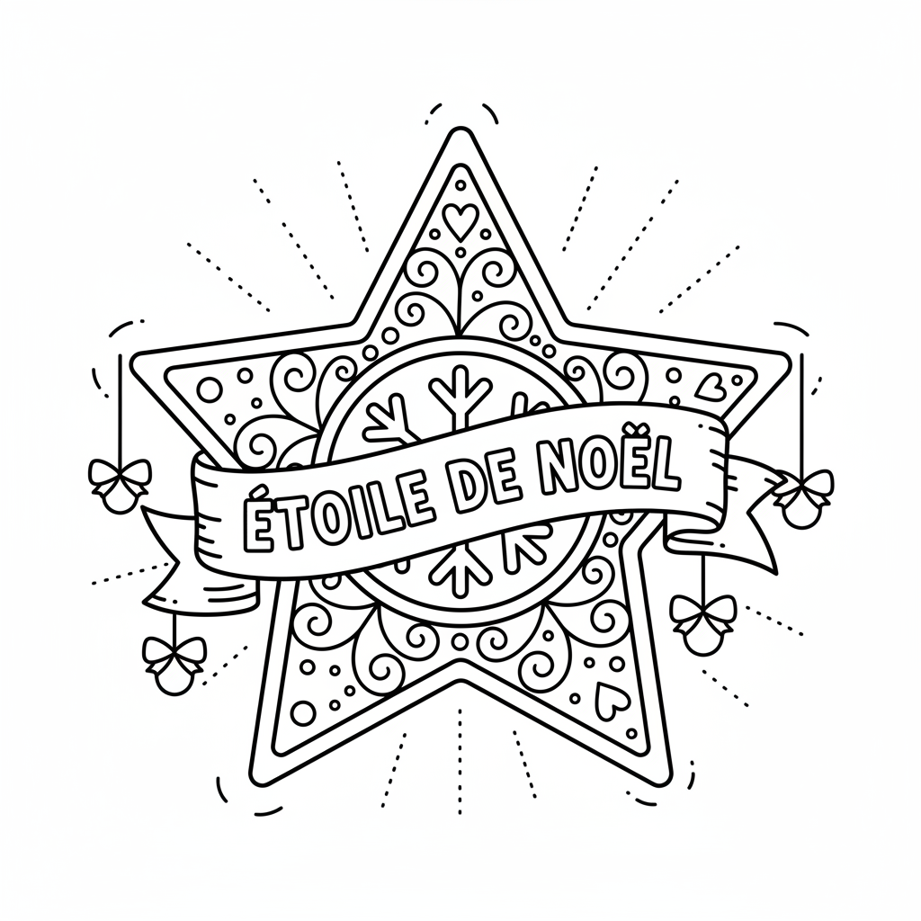 Coloriage coloriage de etoile de noel 2