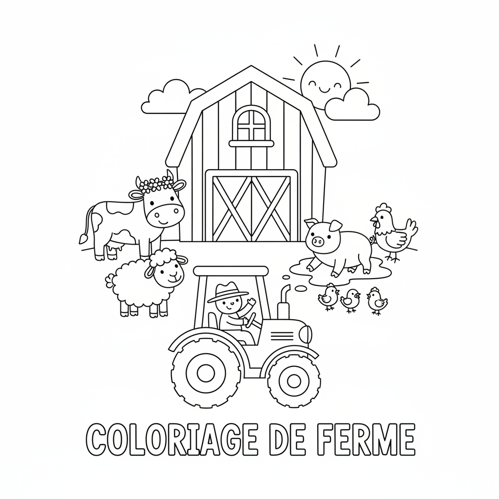 Coloriage coloriage de ferme 1
