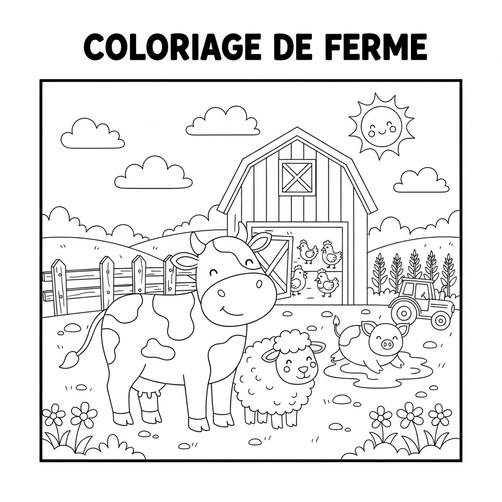 Coloriage coloriage de ferme 3