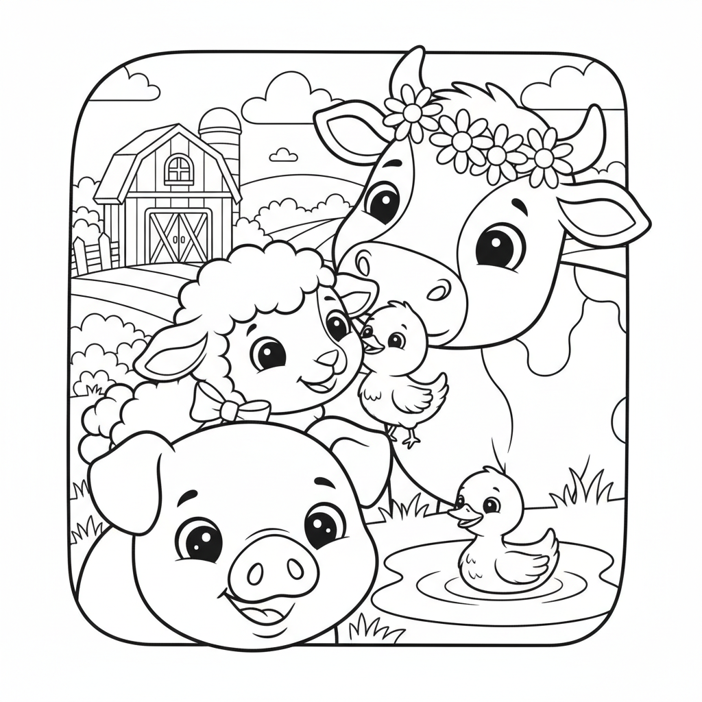 Coloriage coloriage de ferme 4