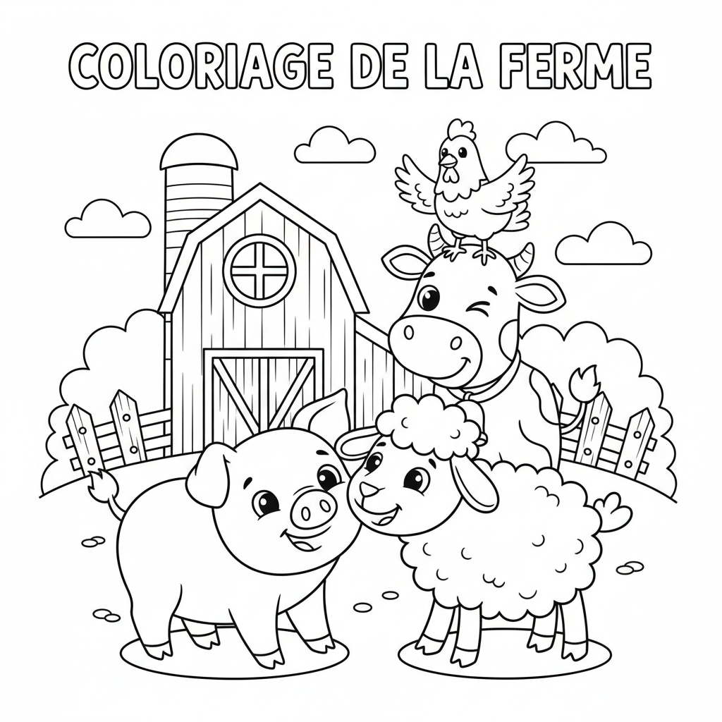 Coloriage coloriage de la ferme 4