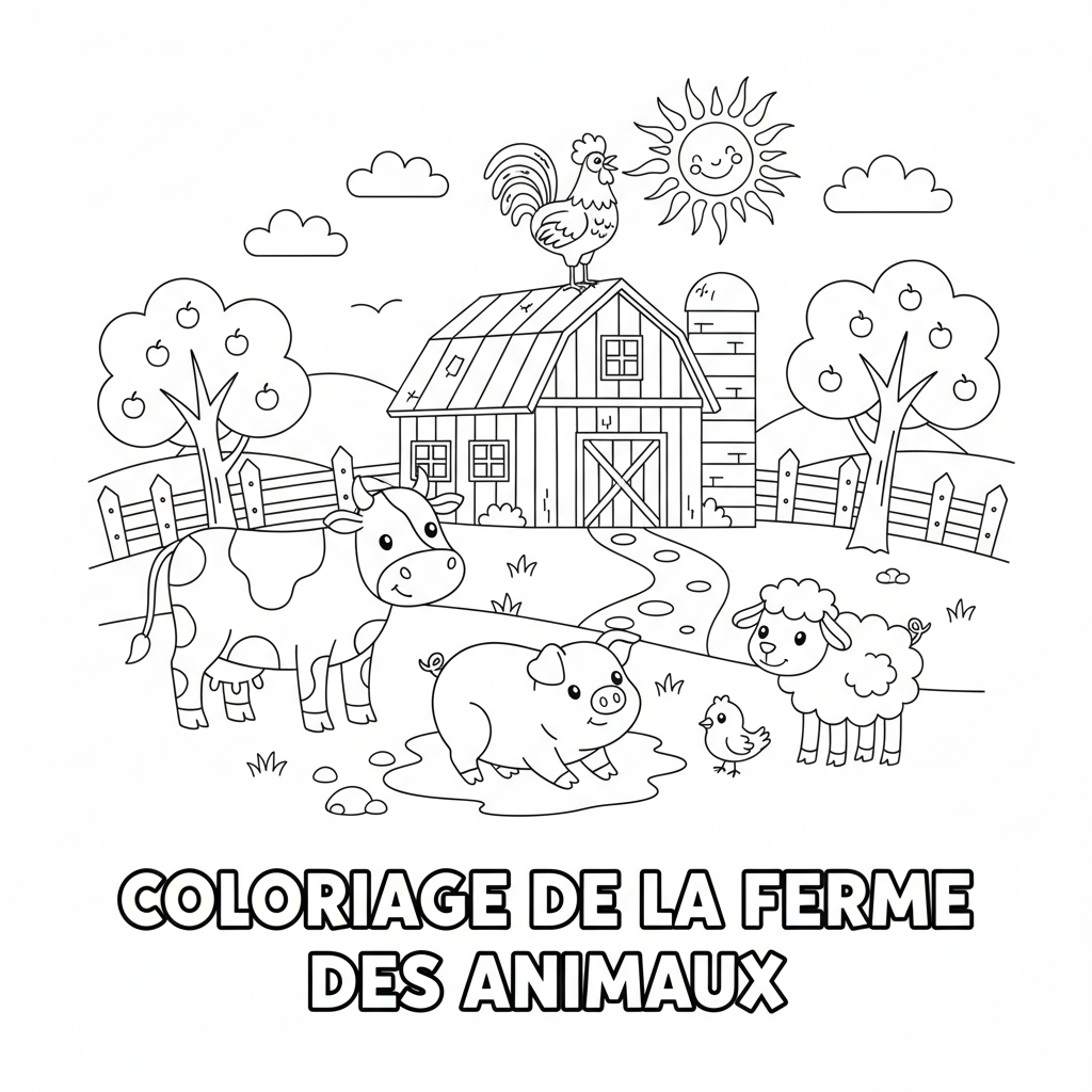 Coloriage coloriage de la ferme des animaux 3