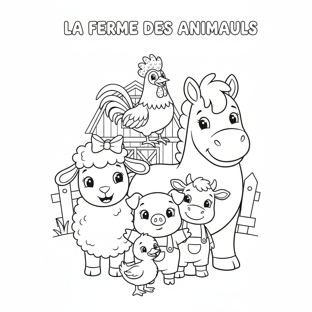 Coloriage coloriage de la ferme des animaux 4