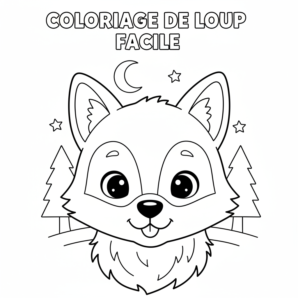 Coloriage coloriage de loup facile 4