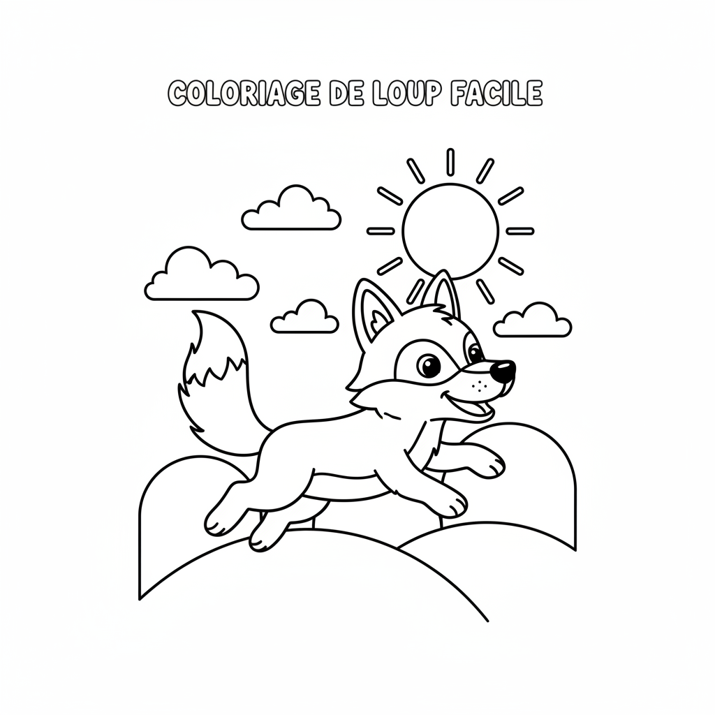 Coloriage coloriage de loup facile 5