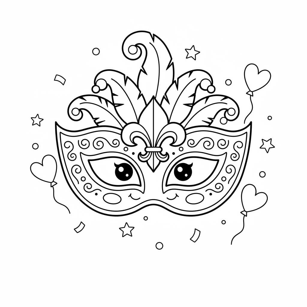 Coloriage coloriage de masque carnaval 4