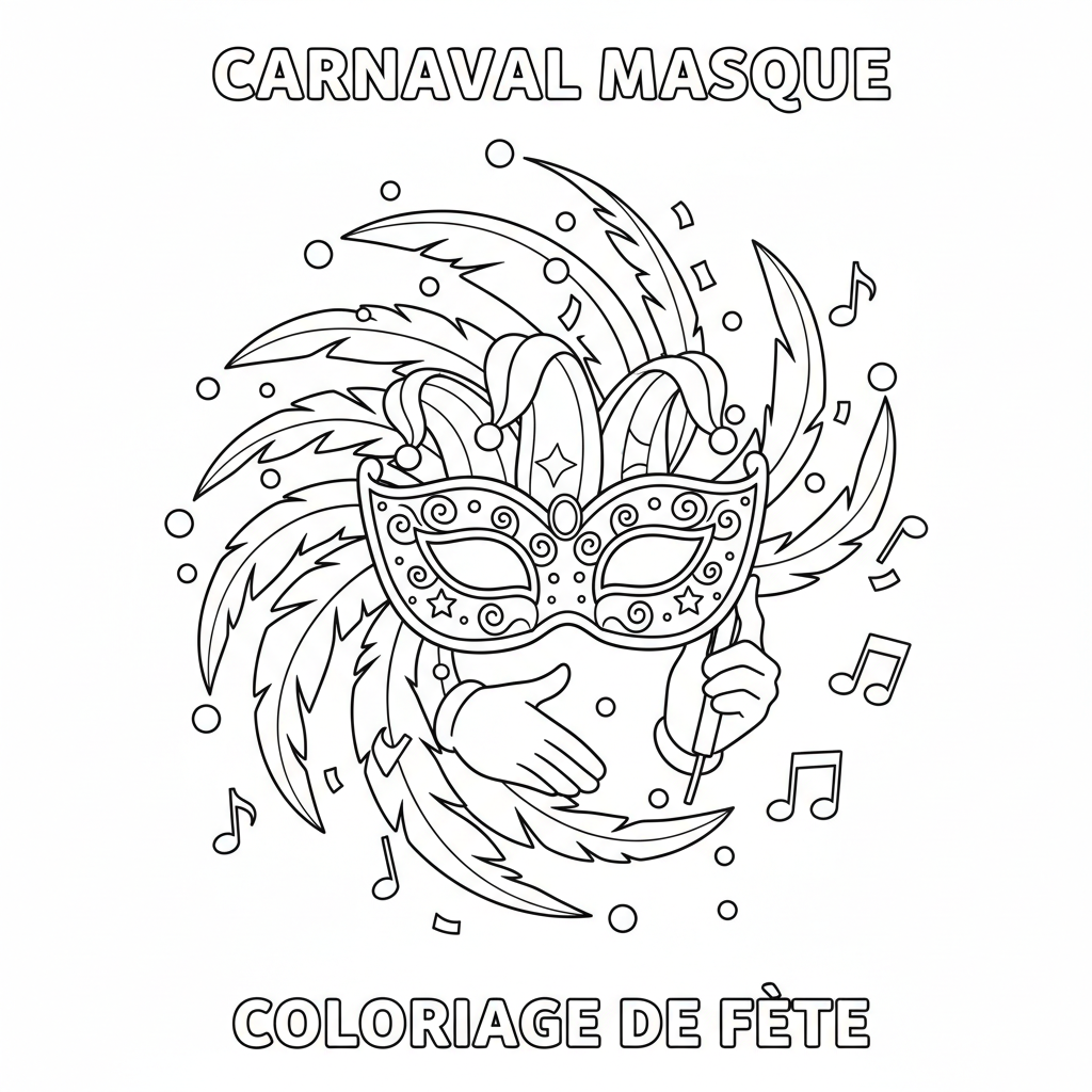 Coloriage coloriage de masque carnaval 5