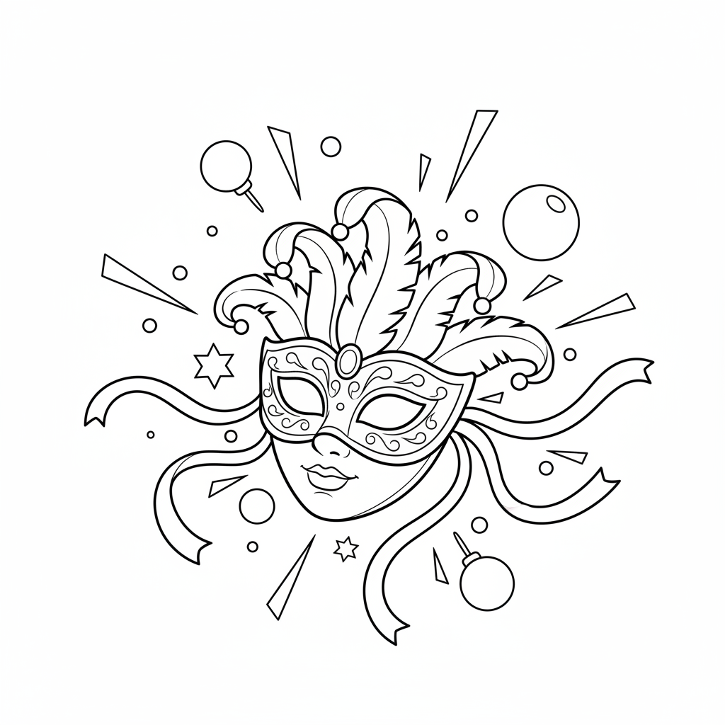 Coloriage coloriage de masque de carnaval 5