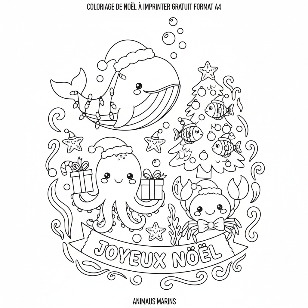 Coloriage coloriage de noël à imprimer gratuit format a4