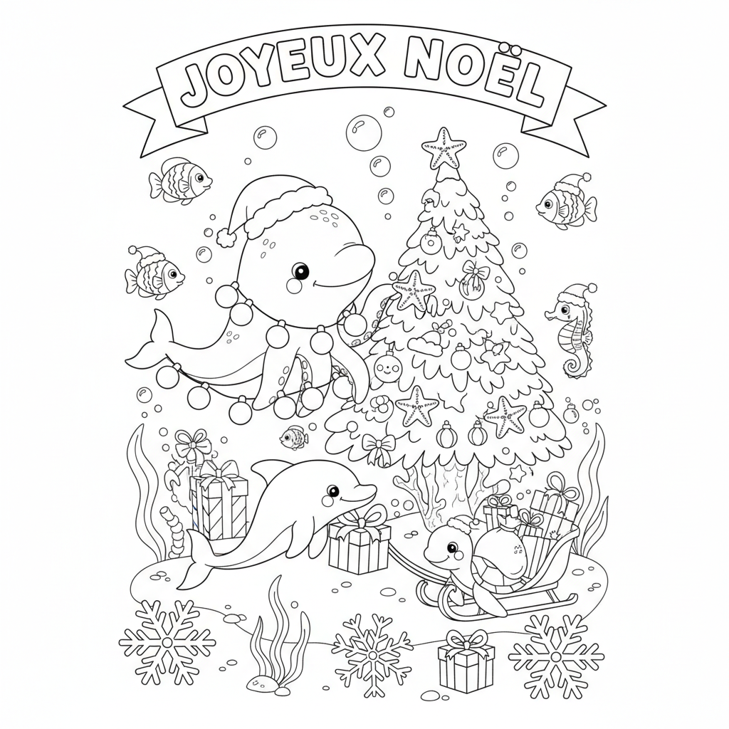 Coloriage coloriage de noël à imprimer gratuit format a4 2