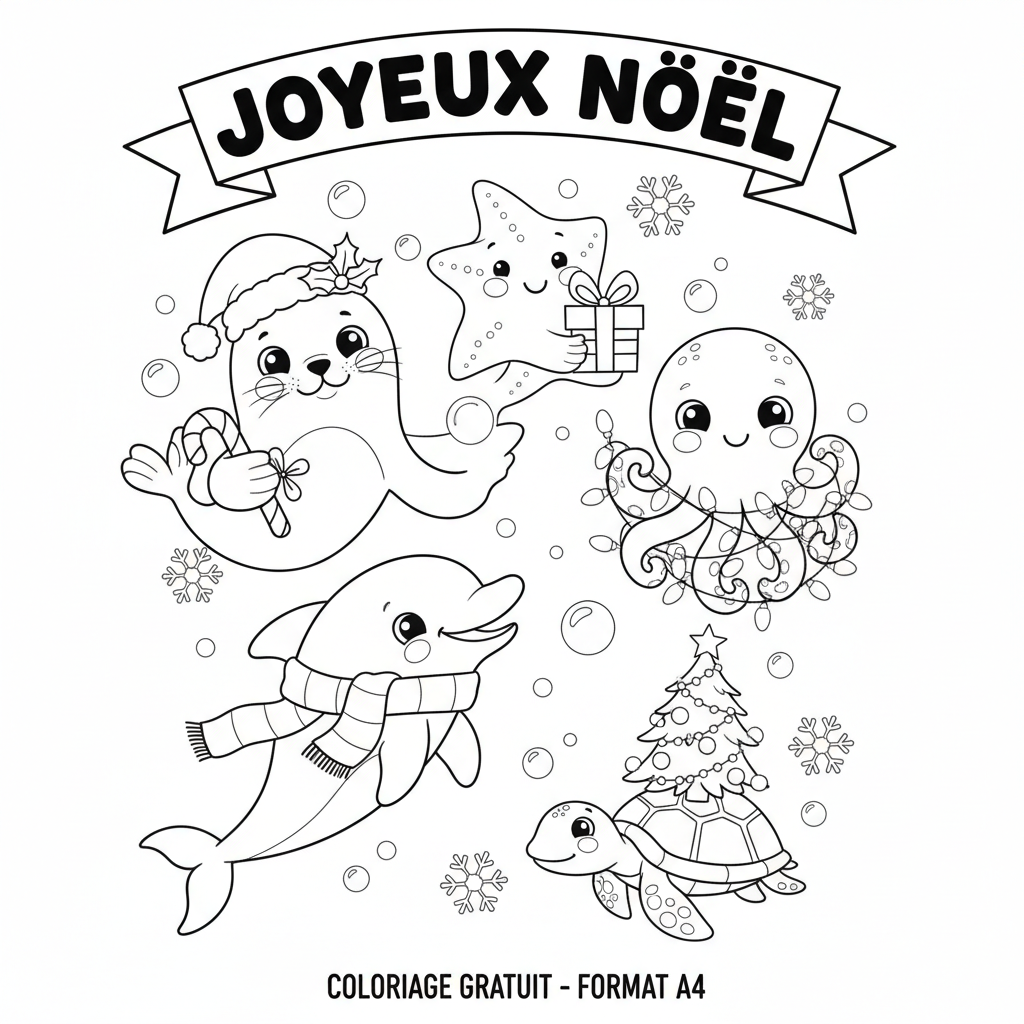 Coloriage coloriage de noël à imprimer gratuit format a4 4