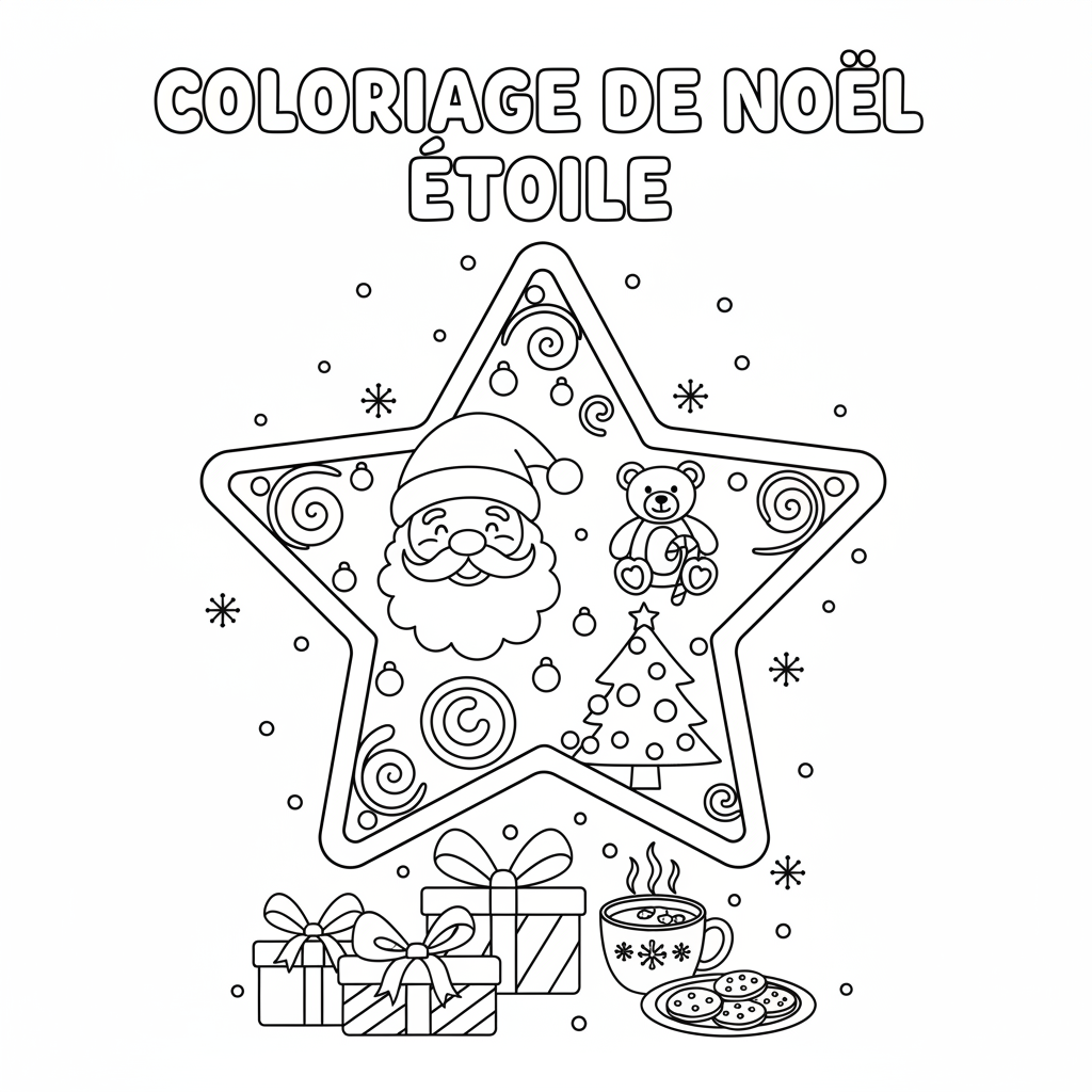 Coloriage coloriage de noel etoile 2