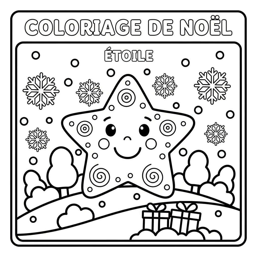 Coloriage coloriage de noel etoile 3