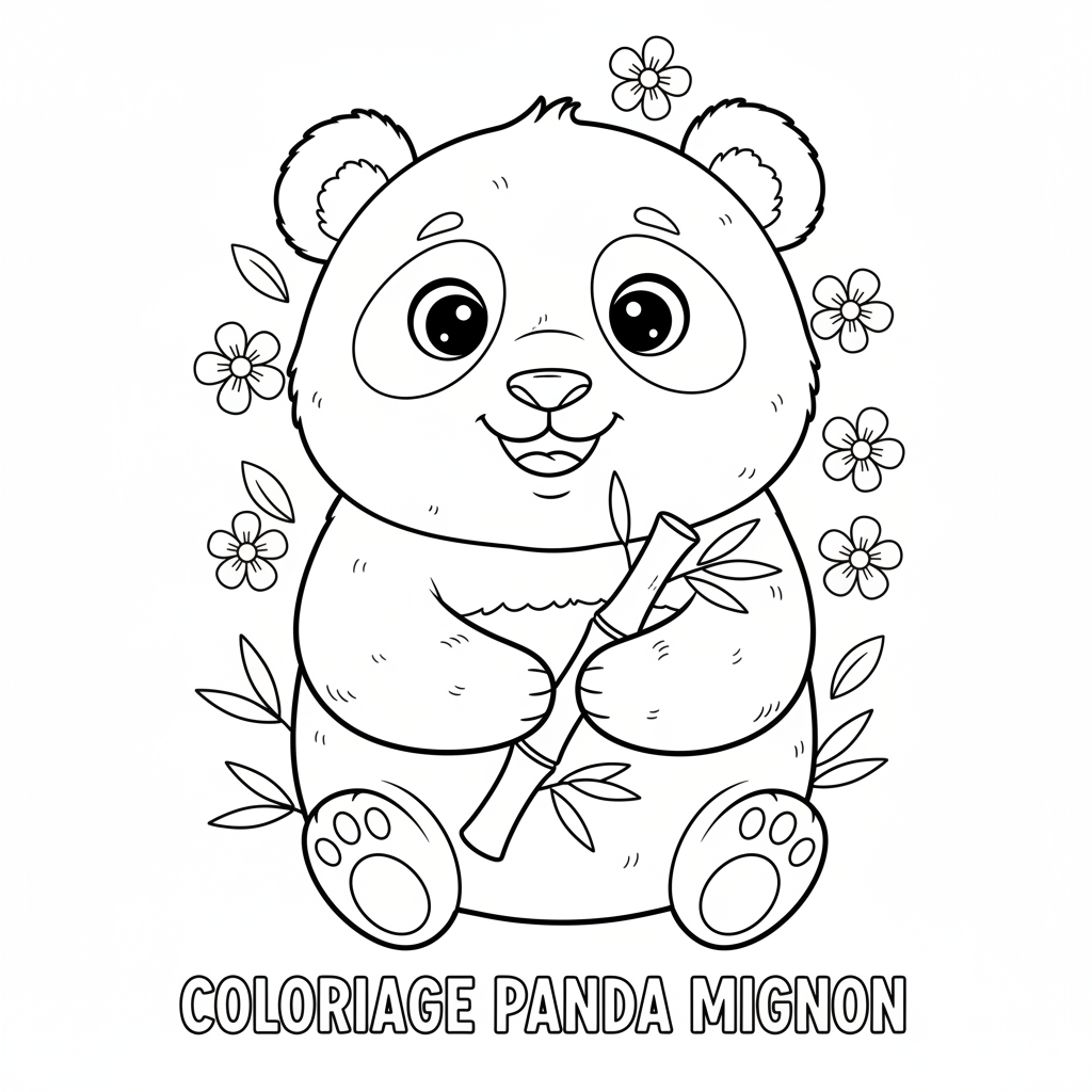 Coloriage coloriage de panda trop mignon a imprimer 4
