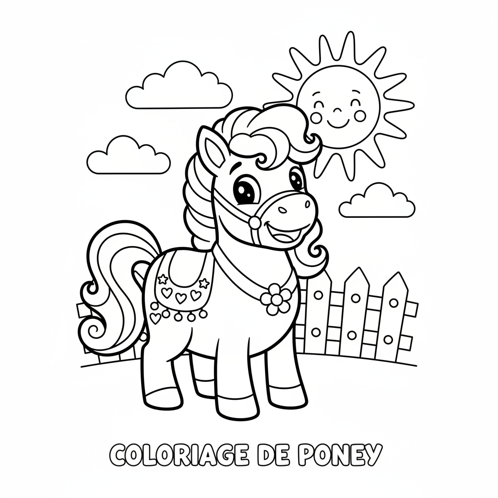 Coloriage Coloriage De Poney Gratuit à Imprimer