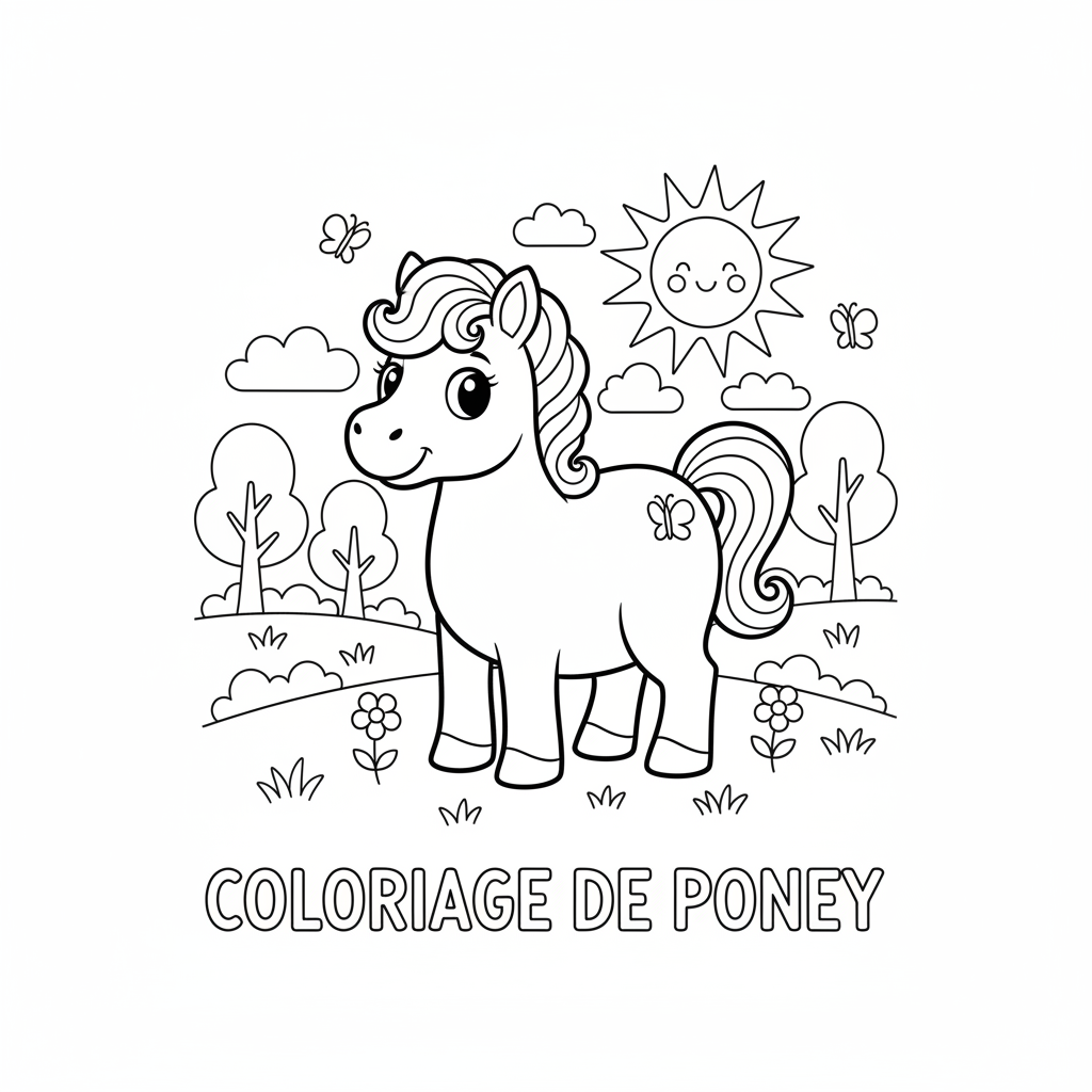 Coloriage coloriage de poney 3