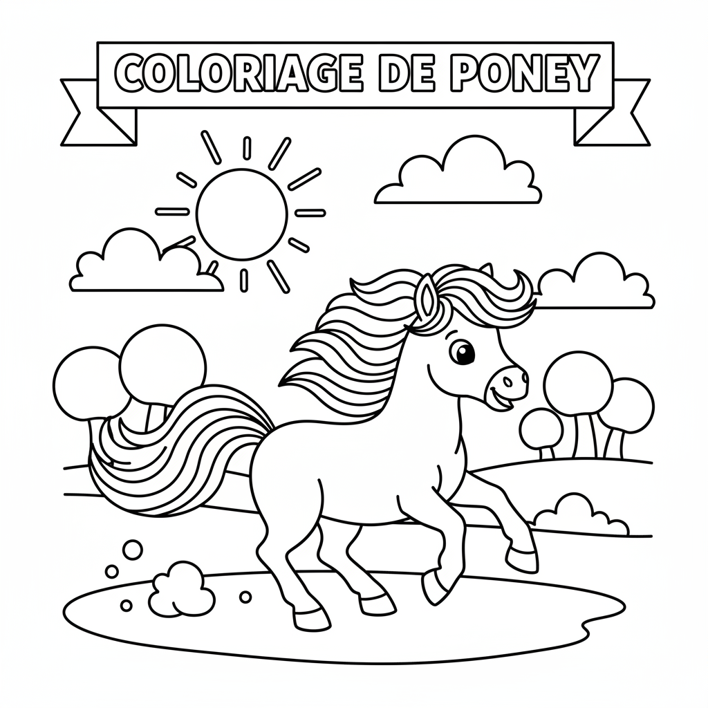 Coloriage coloriage de poney 5