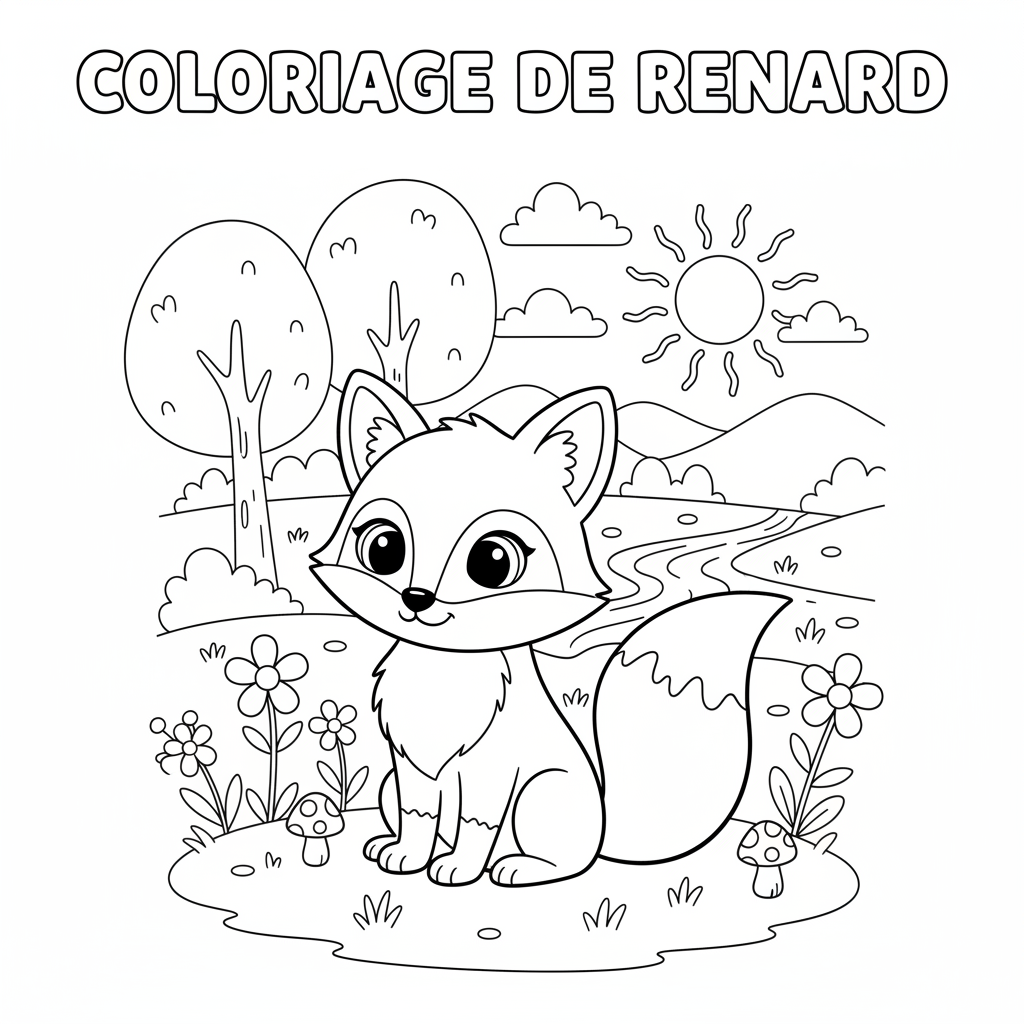 Coloriage coloriage de renard 3