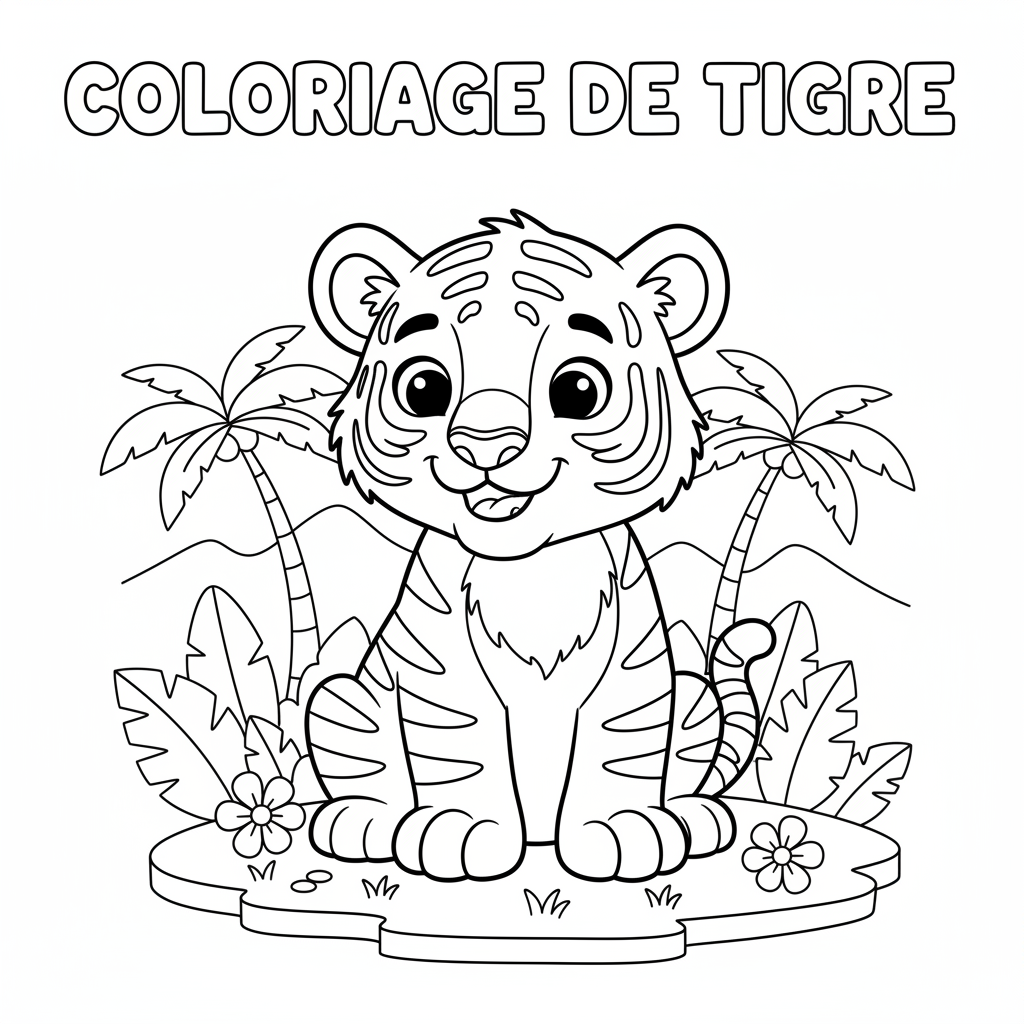 Coloriage coloriage de tigre 2