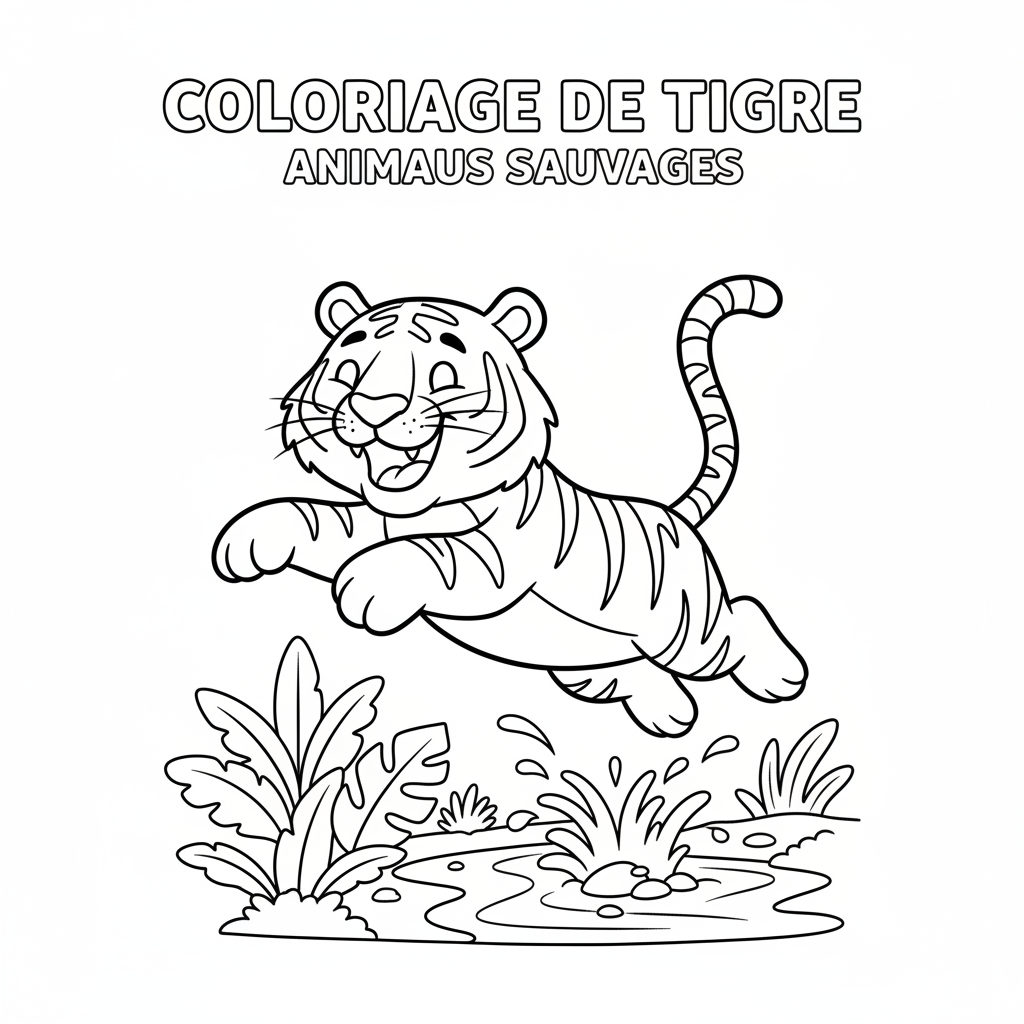 Coloriage coloriage de tigre 5