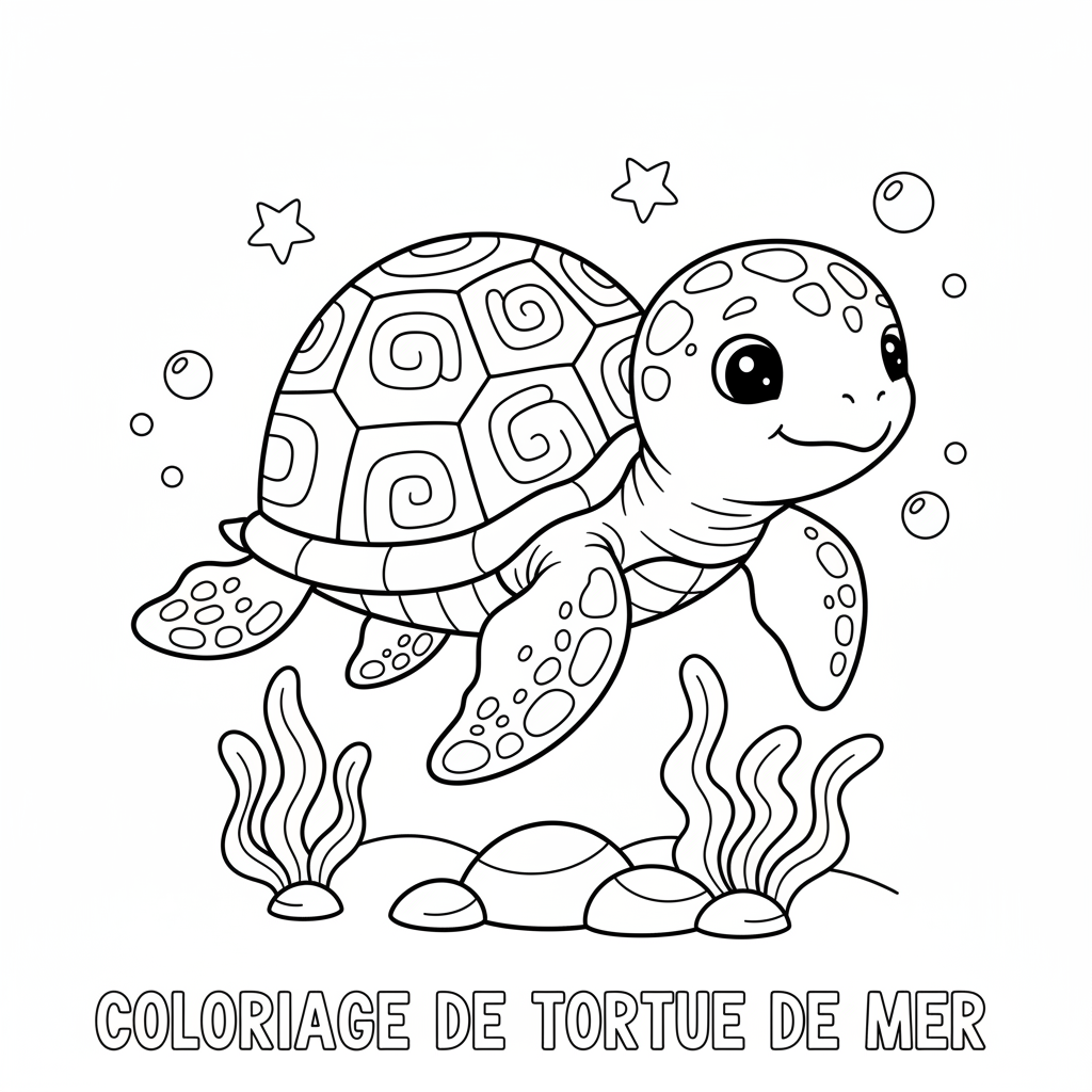 Dessins de Coloriage De Tortue De Mer à Imprimer