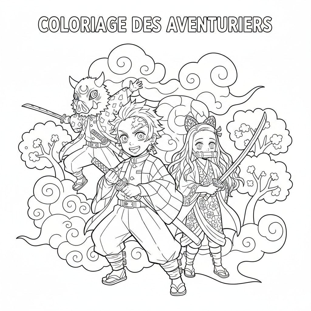 Coloriage coloriage demon slayer 2