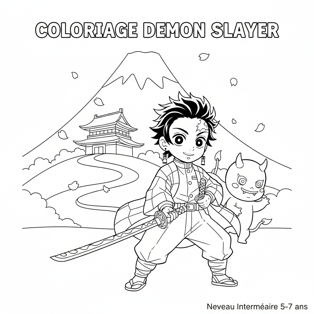 Coloriage coloriage demon slayer à imprimer 2