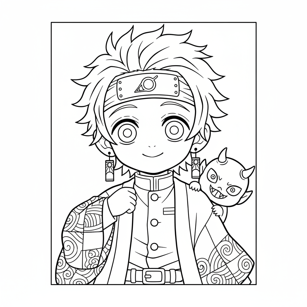 Coloriage coloriage demon slayer à imprimer 4