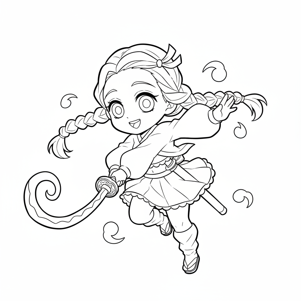 Coloriage coloriage demon slayer mitsuri 5