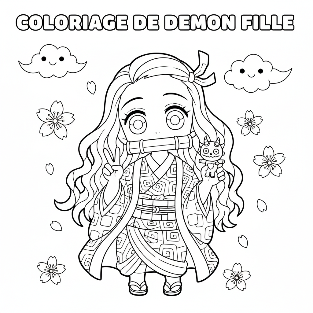 Coloriage coloriage demon slayer nezuko