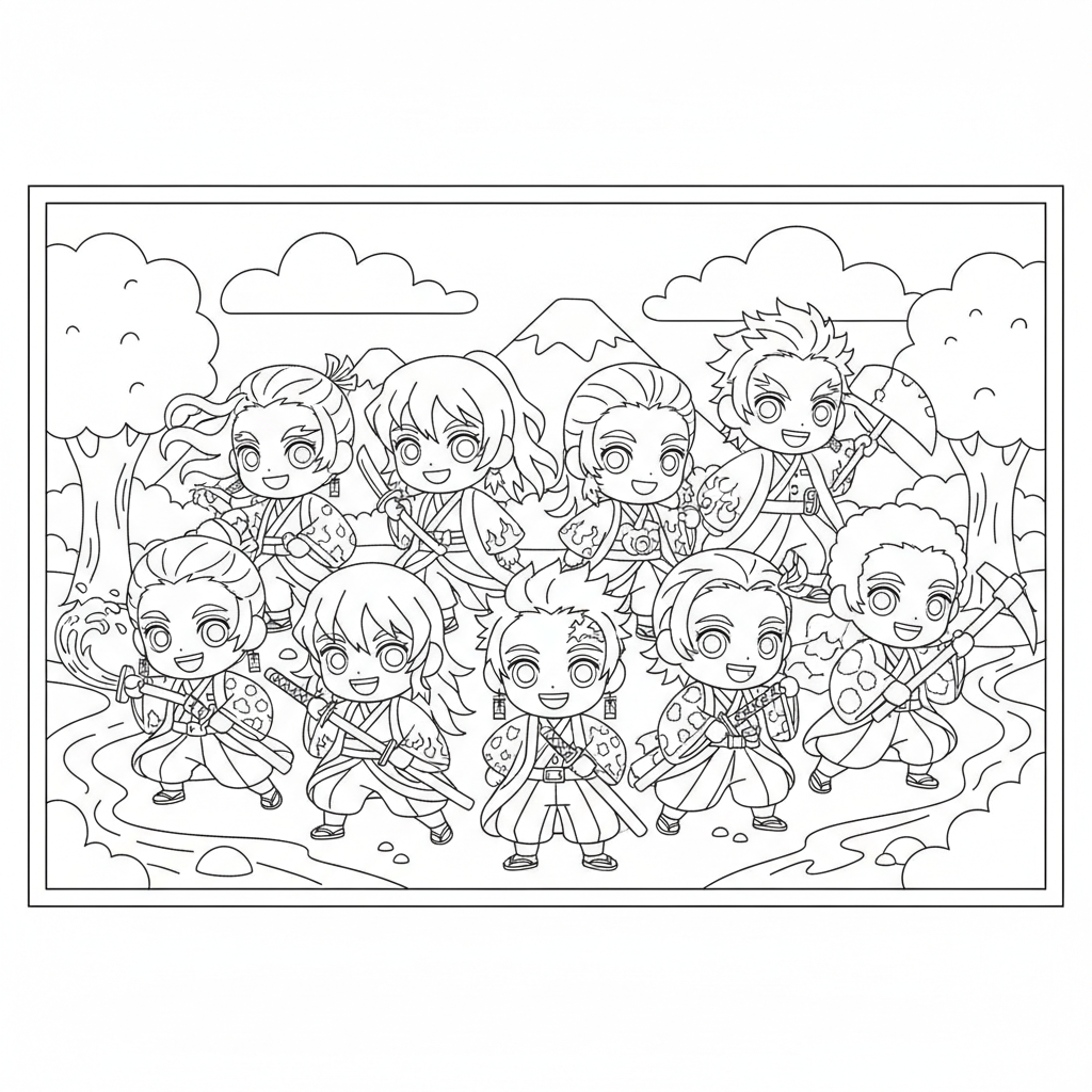 Coloriage coloriage demon slayer pilier 3