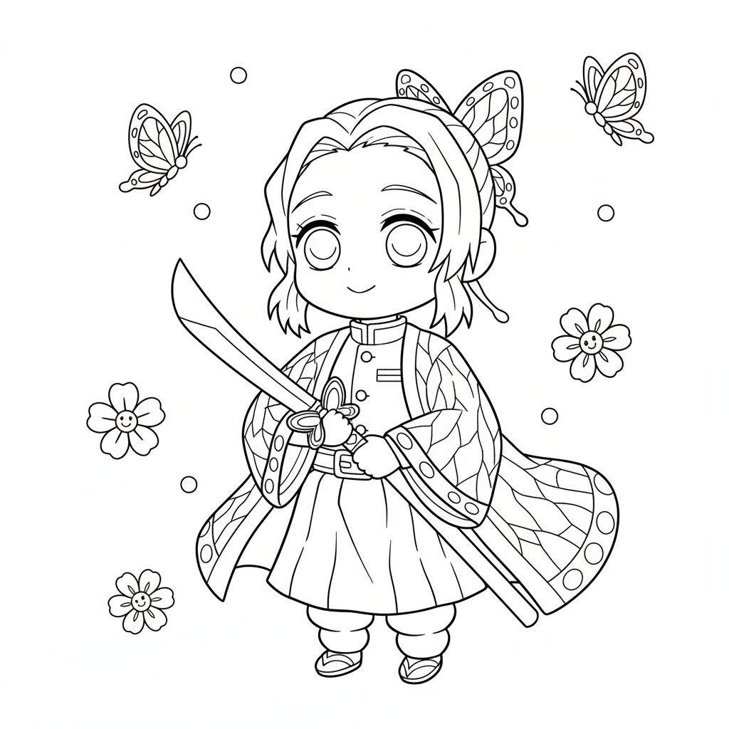 Coloriage coloriage demon slayer shinobu